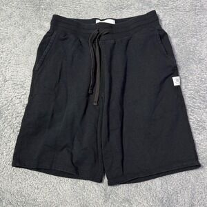 Reigning Champ Black Sweat Shorts Mens Size S Elastic Waist Drawstring Pockets‎